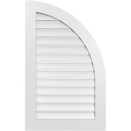 Ekena Millwork Quarter Round Top Right Surface Mount PVC Gable Vent w/ 3-1/2"W x 1"P Standard Frame, 26"W x 42"H GVPQR26X4201SF